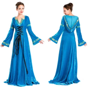 Blaues Renaissance Kostüm Kleid mittelgroß hellblau Mittelalterkleid Deluxe - Bild 1 von 1