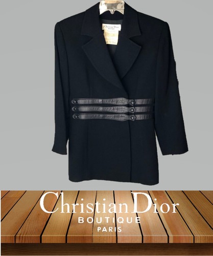 Christian Dior Boutique Paris Elegante Cappotto Pea in Lana in Lana