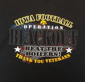 IOWA HAWKEYES Football Operation Blackout NCAA Veterans Troops USA T-Shirt I36 - Picture 1 of 4