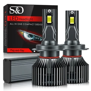 2Pcs 120W 22000LM H7 Led Headlight Lamp Double Copper Tube Canbus Headlamp Bulbs - Picture 1 of 9