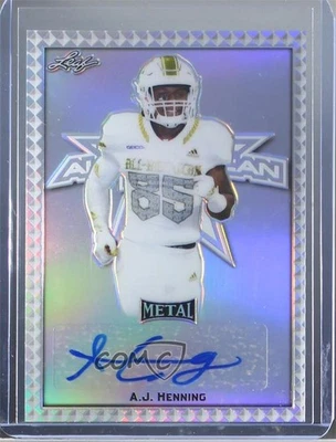 2020 Leaf Metal US Army All-American Bowl AAB Etch 1/1 AJ Henning #BA-AJH Auto - Image 1 of 2