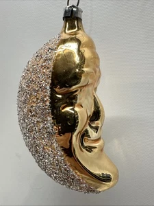 Vintage Christmas Celestial Anthropomorphic Crescent Moon West Germany Ornament - Picture 1 of 6