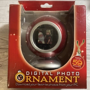 Digital USB Photo Frame Christmas Ornament - Holds 59 Photos - Stands or Hangs - Picture 1 of 6
