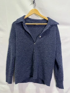 Central Park West Millie Blue Oversized Sweater Polo Size M with lints - Picture 1 of 5