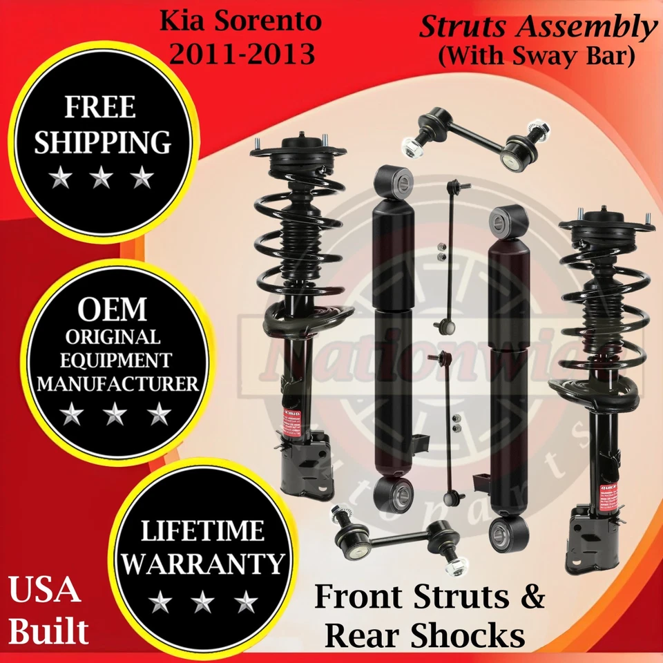 Monroe OEM Front Struts & Rear Shocks W/ Sway Bar For 2011-2013 Kia Sorento — 第 1/4 张图片