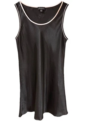JONES NEW YORK Black Pink Satin Sleeveless Nightgown Black Bias Cut Small - Image 1 of 4