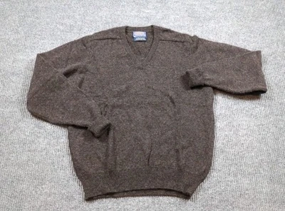 Vintage Pendleton Sweater Mens Large Brown Lambswool Long Sleeve V-Neck Business - Image 1 of 4