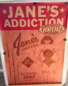 Jane's Addiction RARE 1997 KROQ  Free Show @ Roxy ORIGINAL Full Size Poster! - Picture 1 of 9