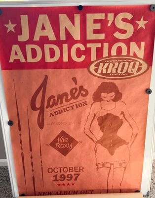 Jane's Addiction RARE 1997 KROQ  Free Show @ Roxy ORIGINAL Full Size Poster! - Image 1 of 4