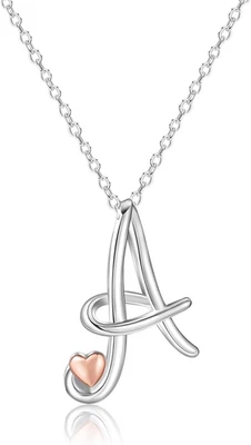 Collana Con Iniziale in Argento per Donna, Gioielli Placcati in Argento Sterling - Immagine 1 di 4