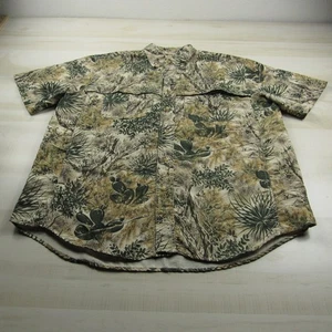 Game Guard Shirt Mens Medium Brown Green Camo Vented Hunting Button Up Tech - Picture 1 of 13