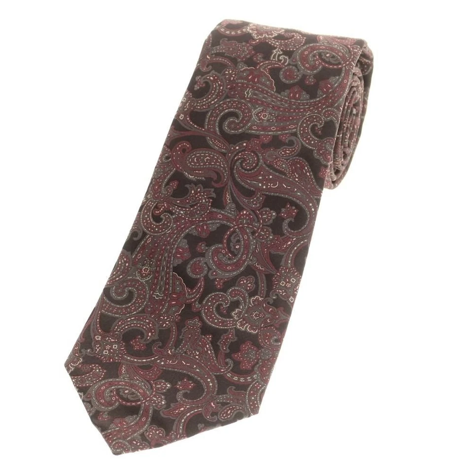 Corbata Stefano Ricci Vino Negro Seda Hombres Paisley Logo Italia Corbatas Solo 123859 Foto 1 de 4