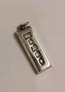 Sterling Silver 925 Ingot Pendant Sheffield Queen's Elisabet Jubilee 1977 (30g) - Picture 1 of 7