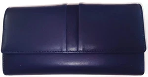 Rolfs Damen-Geldbörse aus Leder mit Doppelfaltung Scheckbuch Organizer, lila  - Bild 1 von 7