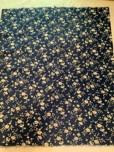 Vintage Feed Sack ~ Feedsack Cobalt ~ Indigo Blue and White Floral 36” X 43” - Picture 1 of 4