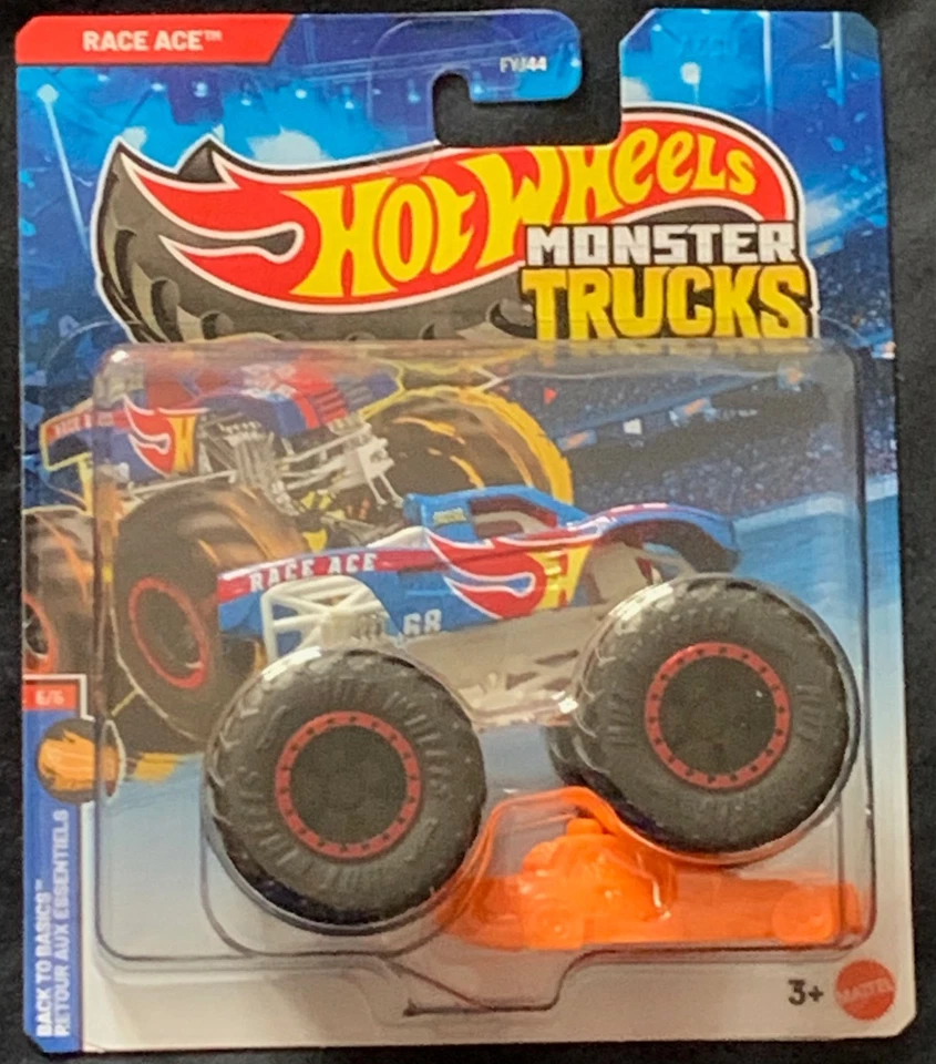 Hot Wheels Monster Trucks Race Ace Back to Basics 1:64 NUEVO DIFÍCIL DE ENCONTRAR Foto 1 de 1