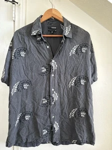 Camicia uomo seta Murano taglia L grigia floreale con bottoni colletto manica corta - Foto 1 di 3