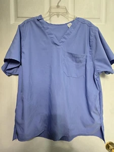 WonderWink INDY Scrub Top size L-Ceil Blue w/2 Side Pockets- Chest 24.5"/L 27.5" - Picture 1 of 4