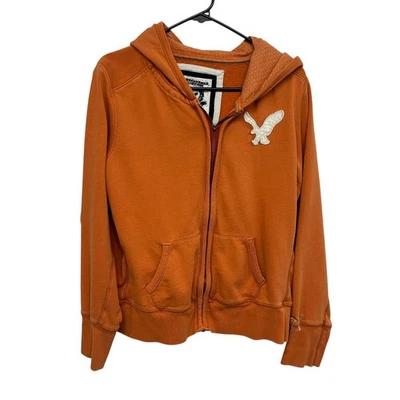 Sudadera con Capucha American Eagle Naranja Cremallera XL Y2K Streetwear Athleisure Retro Acogedor Núcleo Foto 1 de 4