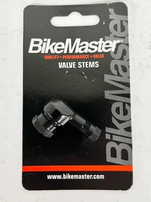 BikeMaster 152102 Angled Aluminum Valve Stem (1) - Black Anodized (Single Stem) - Image 1 of 4