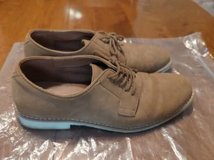 Guess Men's Tan Canvas & Leather Lace-Up Oxford Shoes Size 9 - Picture 1 of 24