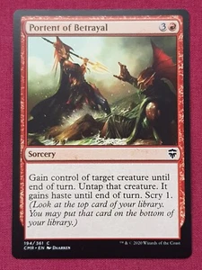 Magic The Gathering COMMANDER LEGENDS CMR PORTENT OF BETRAYAL red card MTG - Picture 1 of 2