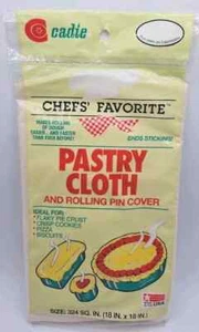 Vintage Pastry Cloth & Rolling Pin Cover Cadie Chef’s Favorite 18" x 18" SEALED - Picture 1 of 4