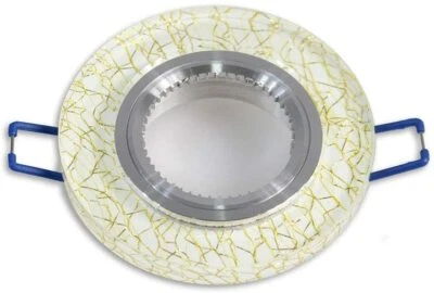 Incasso per faretto tondo vetro bianco venature oro argento illuminazione casa - Immagine 1 di 2