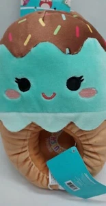 Squishmallows 11/12 Maya Mint Eistüte Hausschuhe Neu mit Etikett - Bild 1 von 10