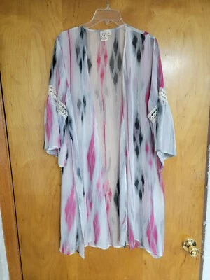 Manga Campana Plumero Transparente GRACE & EMMA Talla M/L Rosa/Gris Foto 1 de 4