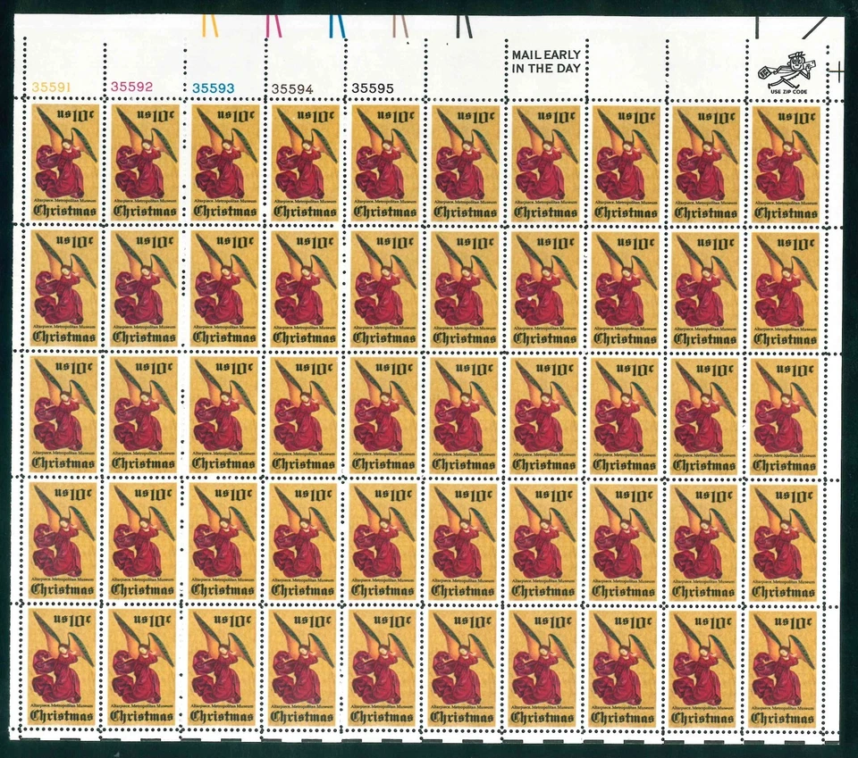 Scott #1550 10¢ Christmas Angel Mint Sheet MNH  CV $13.00 - Image 1 of 3