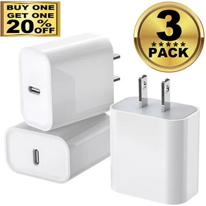 3x Fast Charger USB Type C Wall Power Adapter For iPhone 15 14 13 12 11 Pro Max - Picture 1 of 12