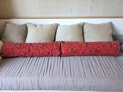 Issey Miyake 2 fundas de almohada en rojo con inserto hechas por Roche Bobois Foto 1 de 3