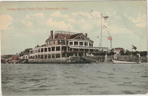 Cartolina d'epoca: INDIAN HARBOR YACHT CLUB, GREENWICH, CONN. 1914 - Foto 1 di 2