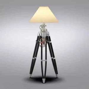 Royal Marine Chrome Black Floor Lamp for Living Room, Bedroom Tripod - Picture 1 of 5