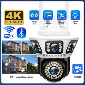 6MP Three Lens WiFi Security IP Camera Outdoor PTZ CCTV Video Cam Night Vision - Picture 1 of 22