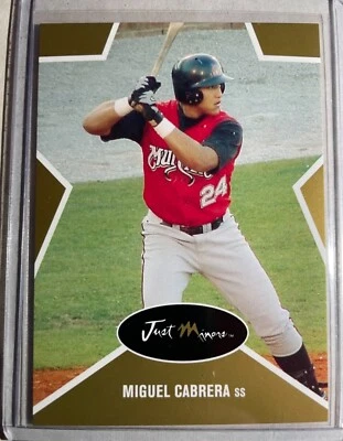 2003 JUST MINORS MIGUEL CABRERA #7 金版近乎完好新秀卡 MARLINS 857/1000 — 第 1/3 张图片