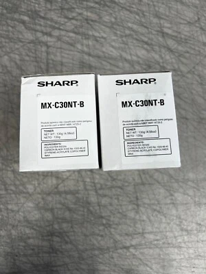 Lote de 2 CARTUCHOS DE TÓNER ORIGINALES SHARP MXC30NTB MX-C30NT-B NEGRO MX C250 C300P Foto 1 de 4