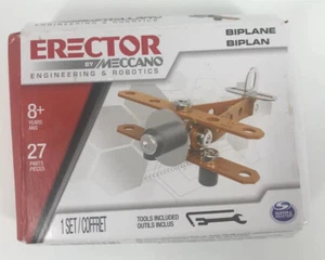 Erector by Meccano Biplane Engineering & Robotics 27 Pieces 8+ years Box Damaged - Picture 1 of 4