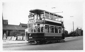 POSTCARD   TRANSPORT  NEWCASTLE  CORPORATION  TRAMWAYS  AT HEWORTH    c 1929 - Picture 1 of 2