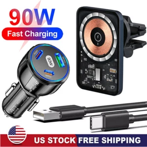 90W Magsafe Car Wireless Charger Holder For Google Pixel 9 8 7 6 5 4 3 Pro a - Picture 1 of 23