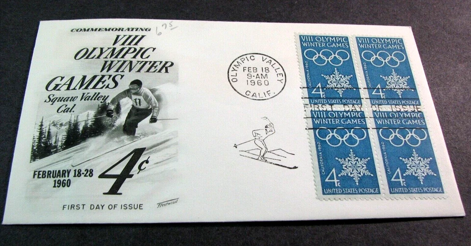 US Stamp FDC Scott# 1146 Winter Olympic Games 1960 Used PL50 - Image 1 of 1