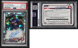 2021 Bowman Chrome Prospects Atomic Refractor Yunior Severino PSA 10 GEM MT Auto