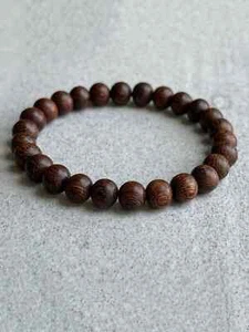 Wooden Brown Minimalist Beaded Bracelet Bead-string Bracelet Jewelry Accessory - Picture 1 of 3