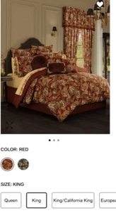 Royal Court Home King Comforter Set Montecito Red New 🇨🇳 - Picture 1 of 9