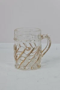 Vintage Westmoreland Puritan EAPG Depression Glass Gold Bead Swirl Mini Mug Cup - Picture 1 of 11