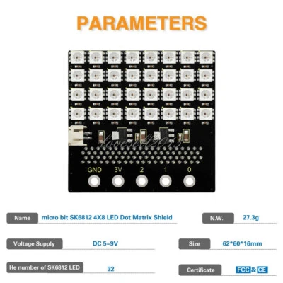 NEU SK6812 LED RGB Dot Matrix Display Shield für BBC Microbit Microbit Microbit - Bild 1 von 4