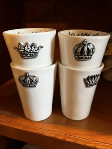 Rae Dunn “Have A Royal Day”l Crown Tumblers set Of 4 New Release - Picture 1 of 2