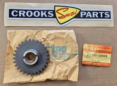 26260-28002 TS125/RV125/TS185/GT185/TM125 Genuino Suzuki 29T Kickstart Engranaje Ralentí Foto 1 de 4