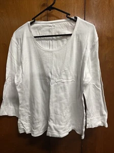 Katie’s Size Large White Long Sleeve Top Round Neck - Picture 1 of 7
